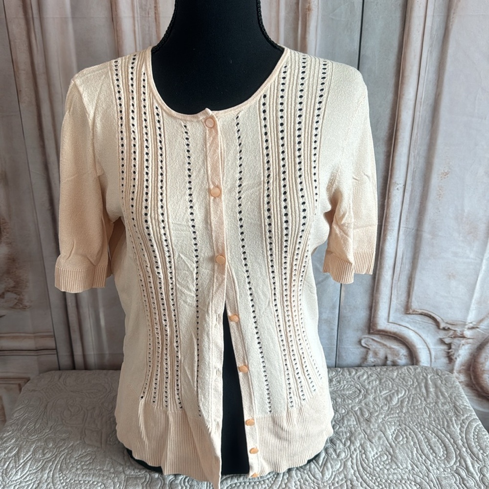 Cute short sleeve cardigan sweater